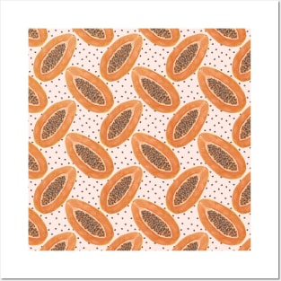 Papaya Polkadot Pattern Posters and Art